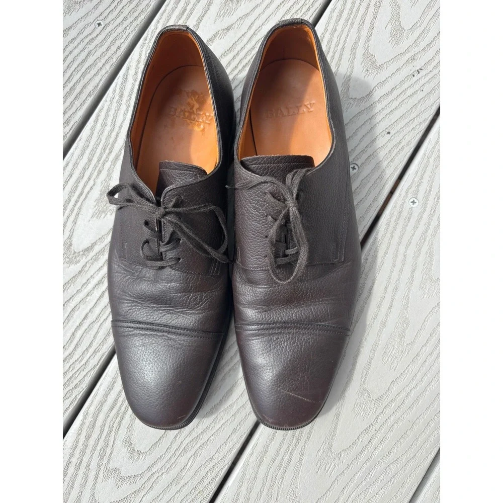 Bally of Switzerland Mens Brown Leather Dress Shoes Oxfords Size‎ 8D Tayson